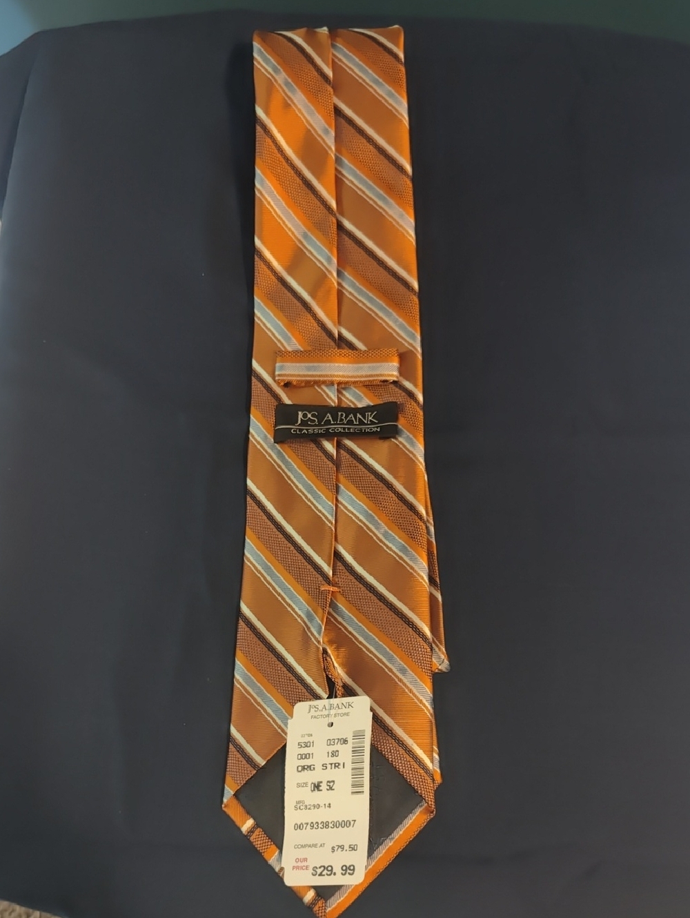 Jos. A. Bank Orange and Brown Striped Men’s Tie